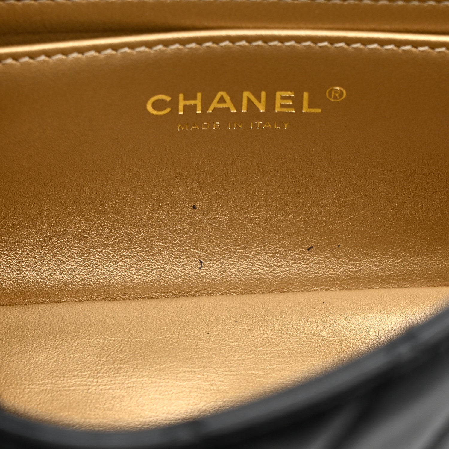 Lambskin Quilted Mini Rectangular Pearl Crush Flap Black