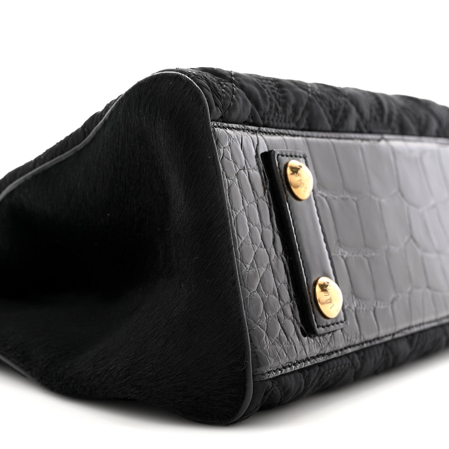 Monogram Silk Pony Hair Alligator Trim Linda Black