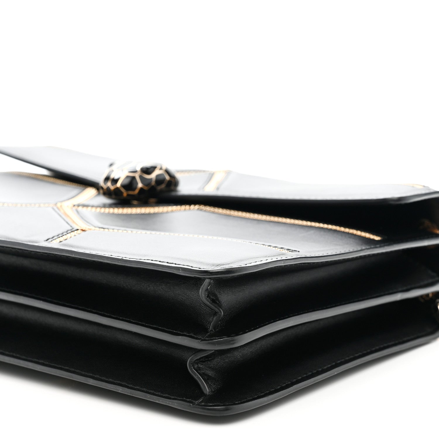 Calfskin Glam Rebel Serpenti Forever Shoulder Bag Black