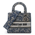 Canvas Embroidered Brocart Medium Lady D-Lite Blue