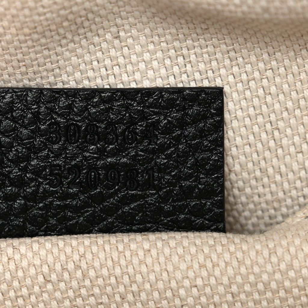 Pebbled Calfskin Small Soho Disco Bag Black