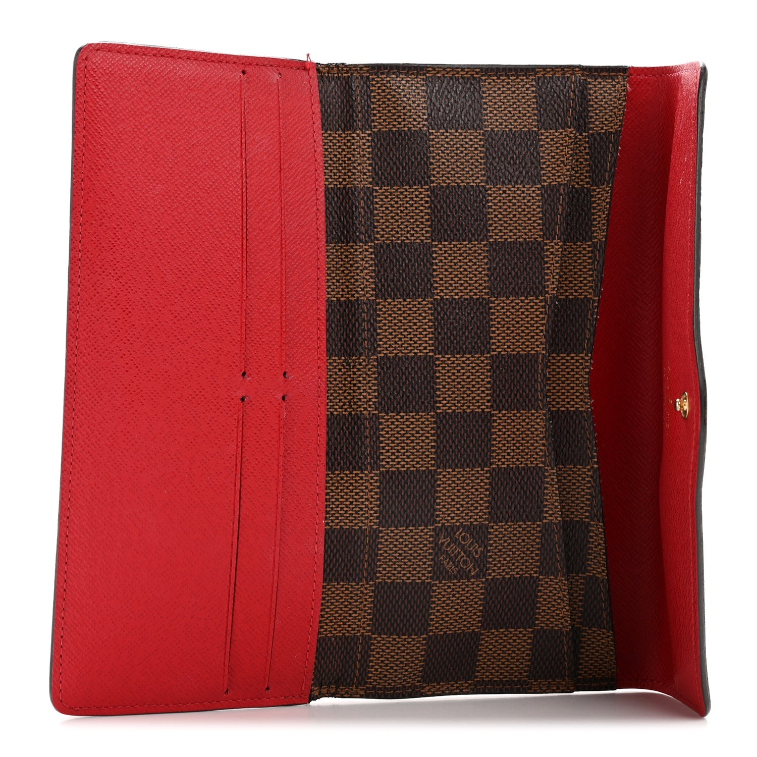 Damier Ebene Josephine Wallet Red