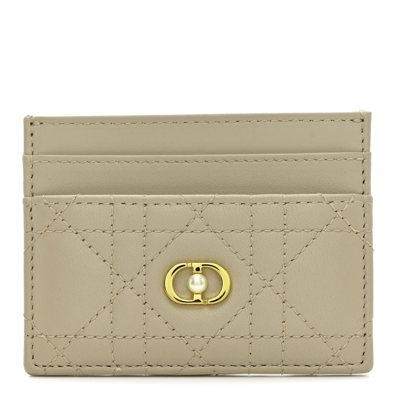 Lambskin Pearl Cannage Dior Jolie Freesia  Holder Powder Beige