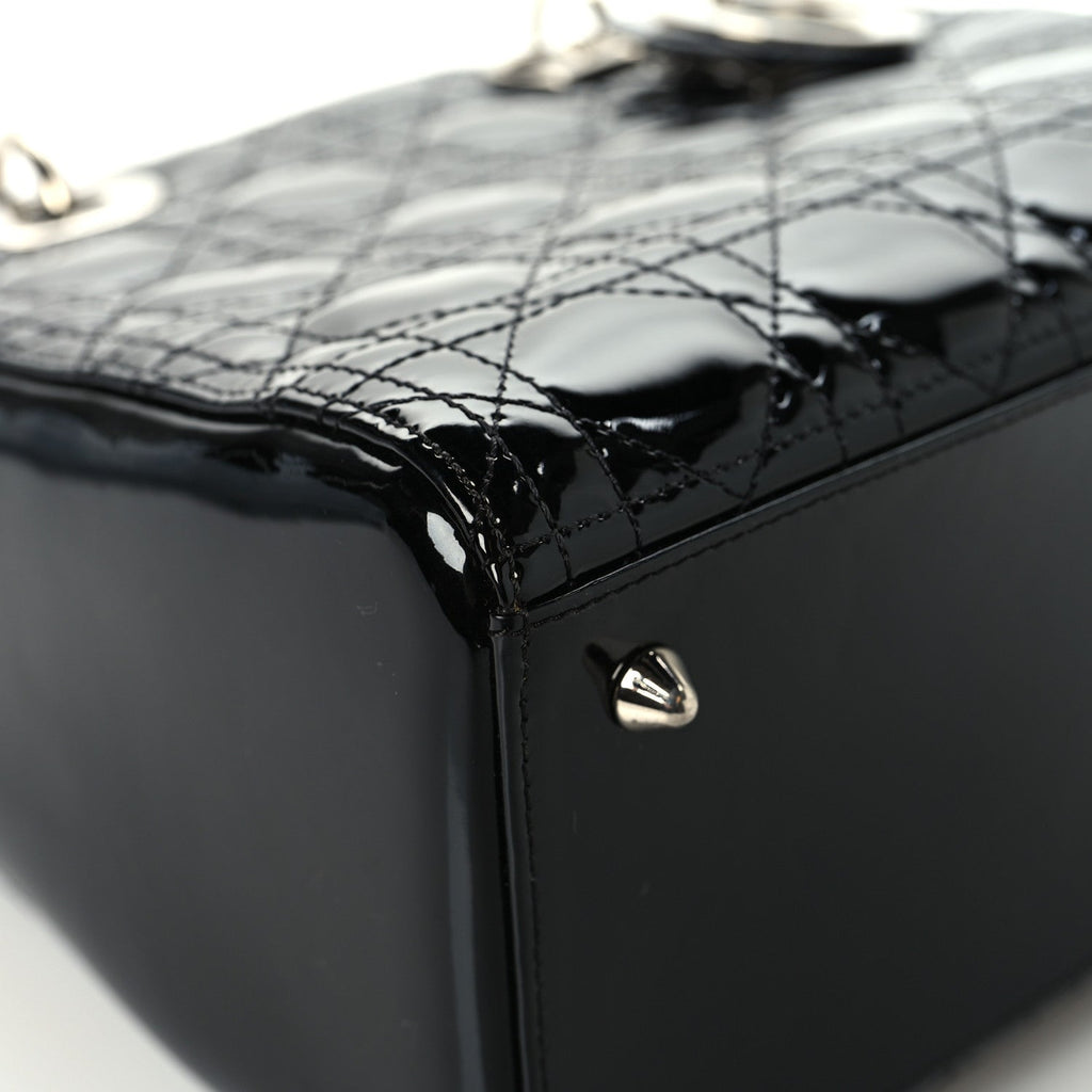 Patent Cannage Medium Lady Dior Black