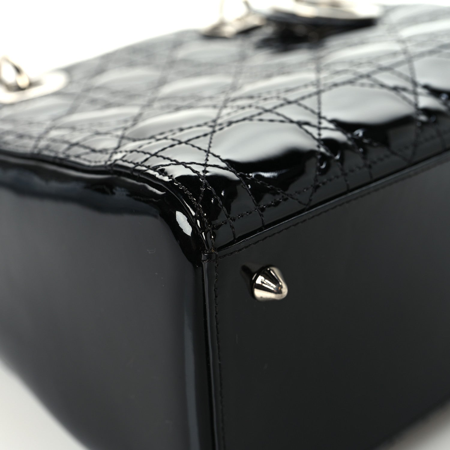 Patent Cannage Medium Lady Dior Black