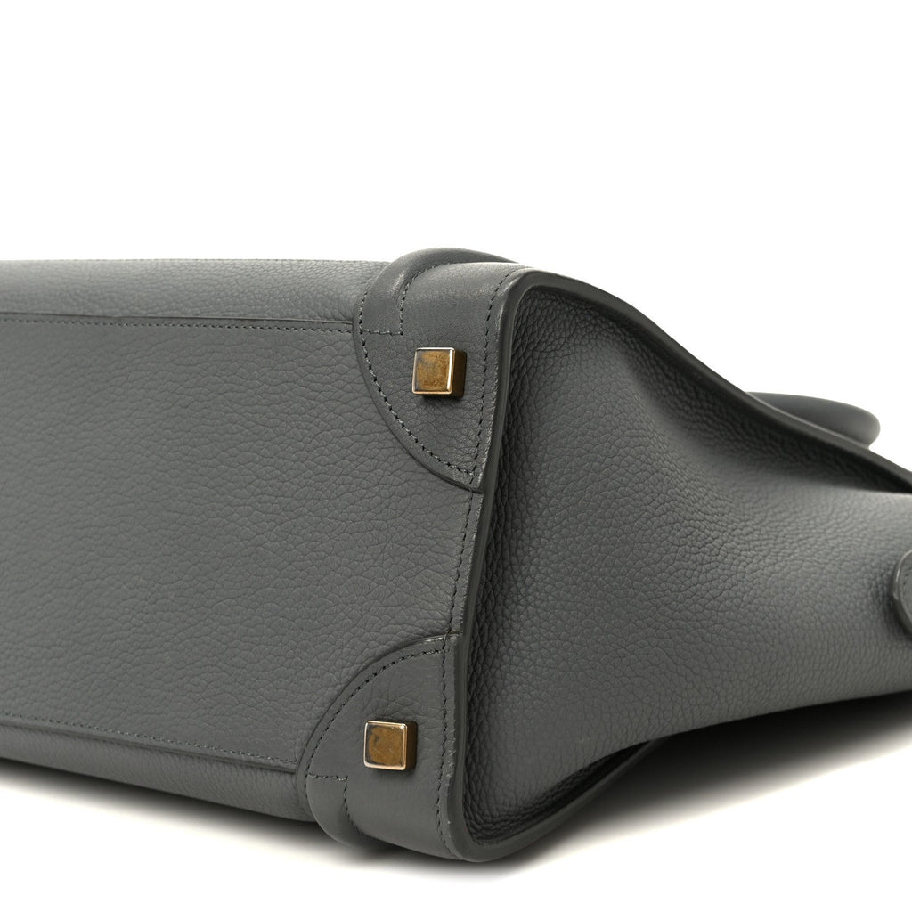 Baby Drummed Calfskin Micro Luggage Kohl