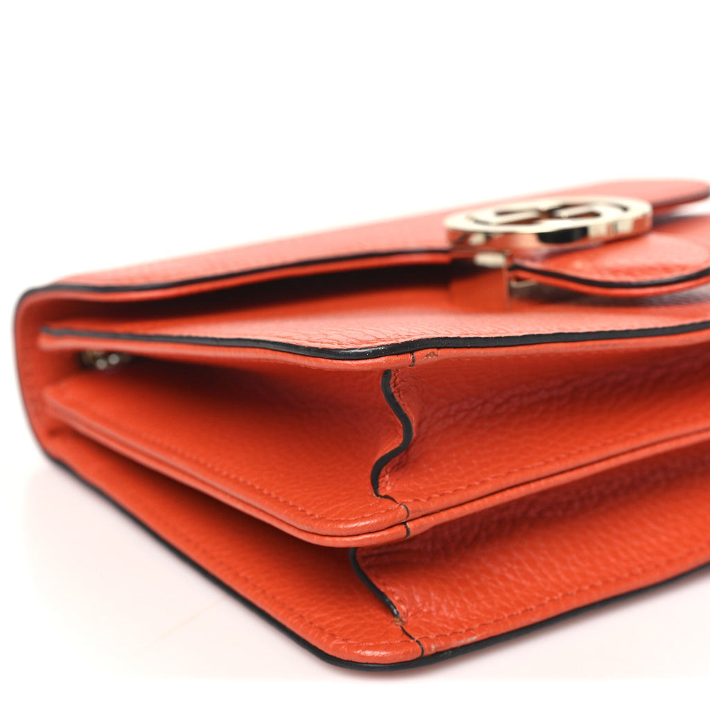 Dollar Calfskin Small Interlocking G Shoulder Bag Sun Orange