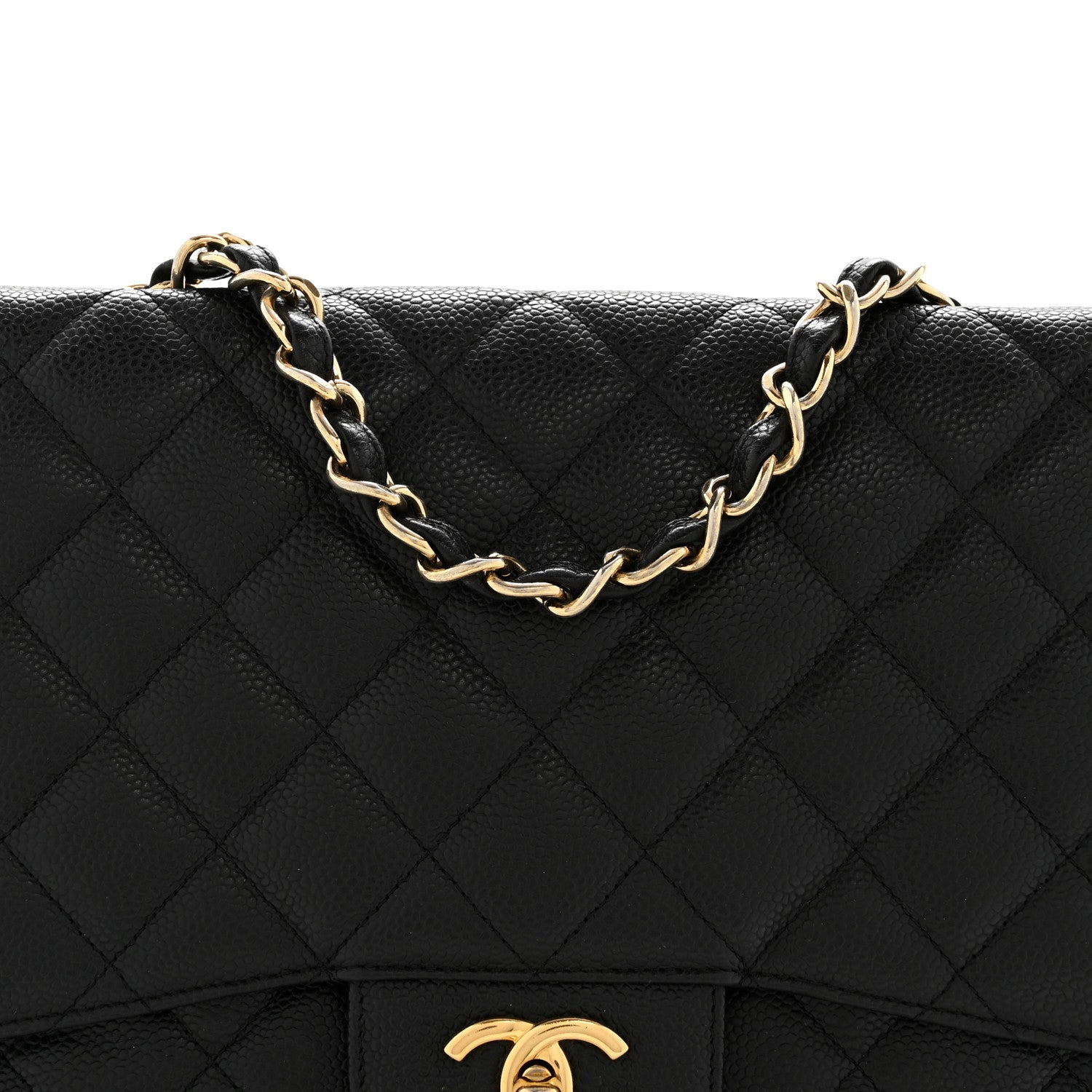 Caviar Quilted Jumbo Single Flap Black
