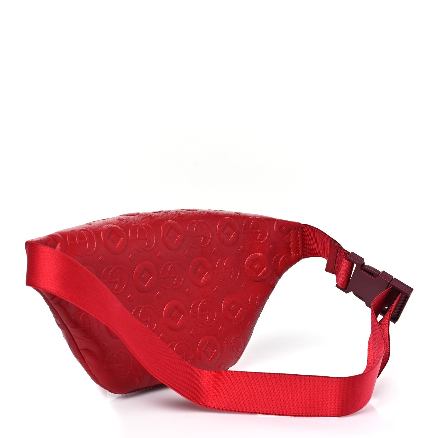Calfskin Double G Embossed Childrens Belt Bag Red
