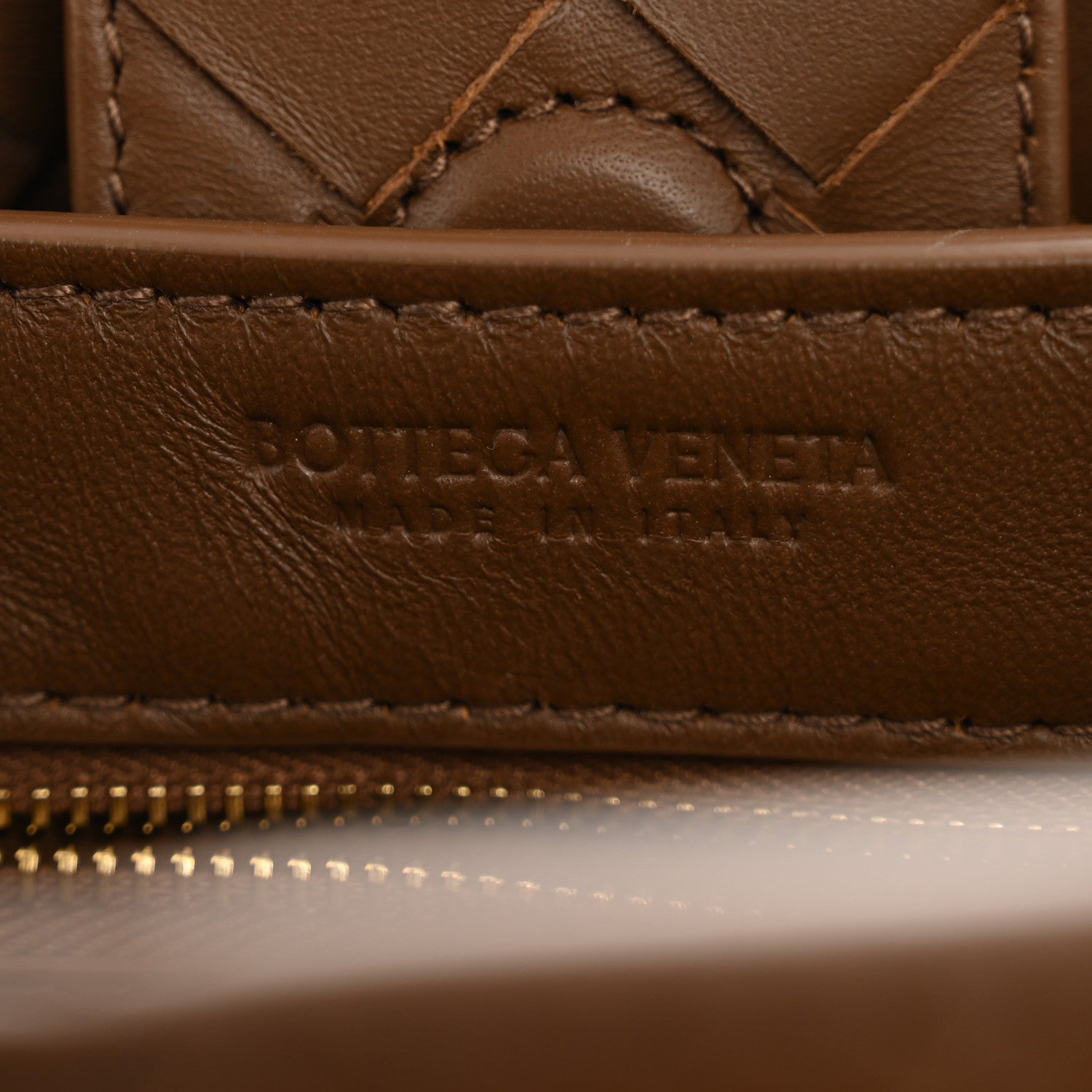 Nappa Intrecciato Small Andiamo Shoulder Bag Cognac
