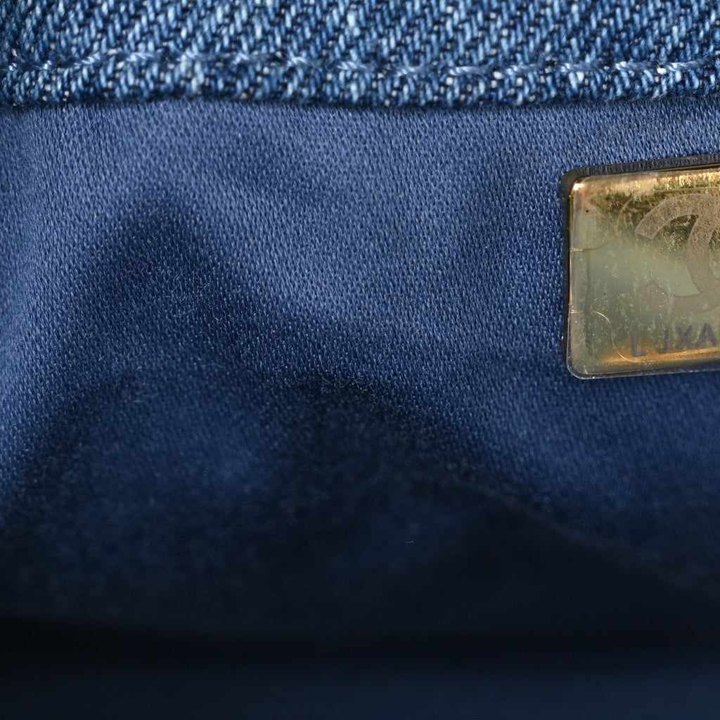 Washed Denim Quilted Mini Chanel 25 Handbag Blue