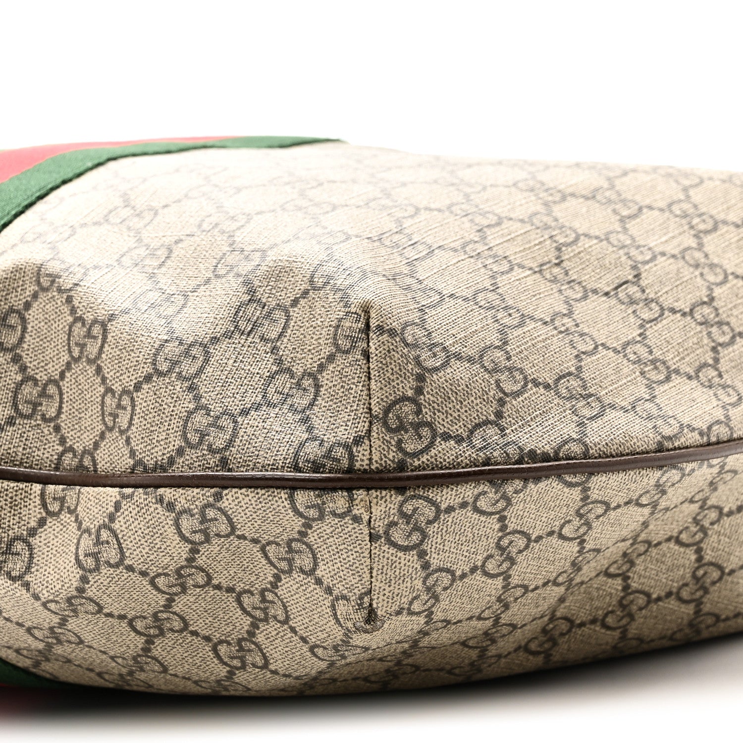 GG Supreme Monogram Web Ophidia Half Moon Hobo Brown