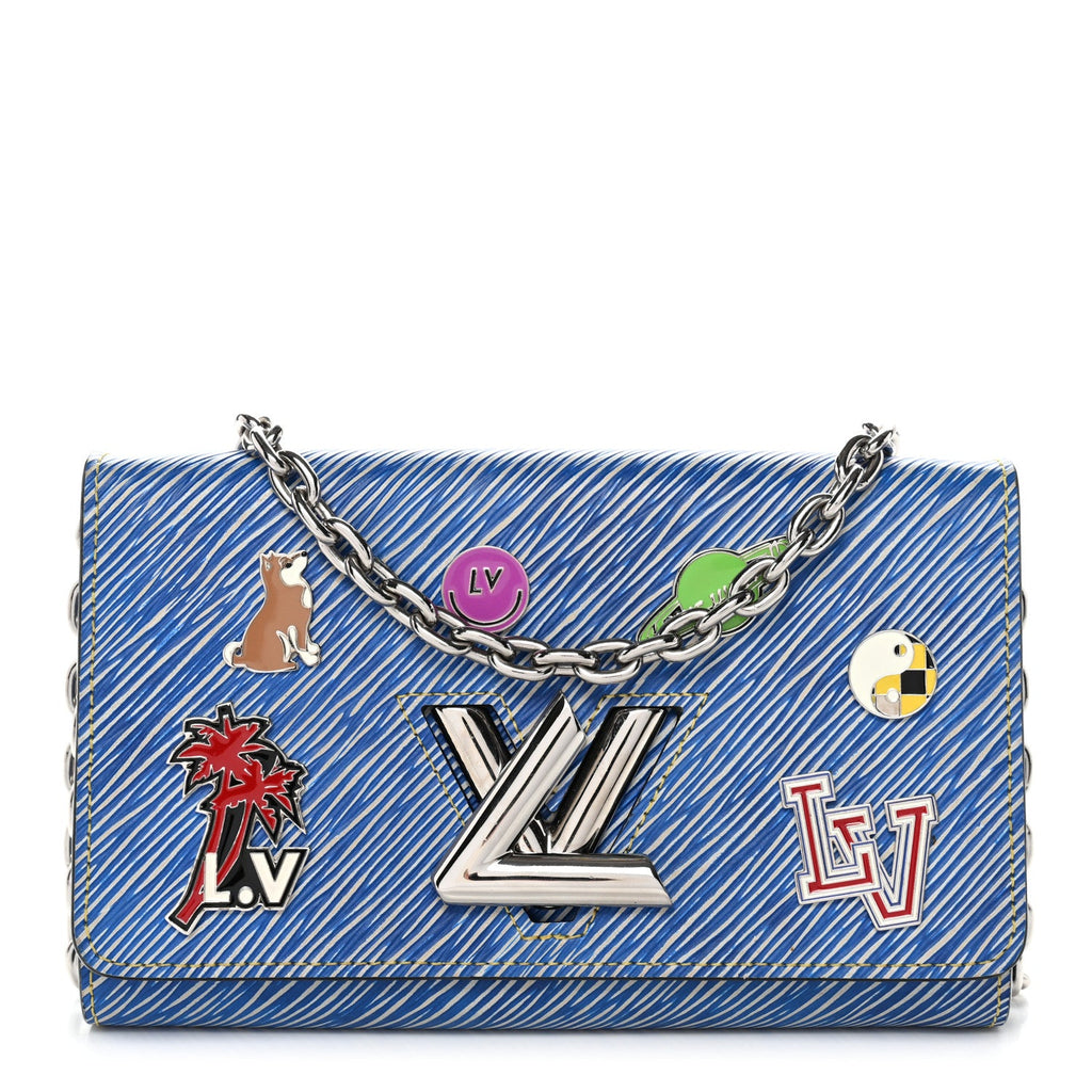Epi Pins Twist Chain Wallet Denim Light