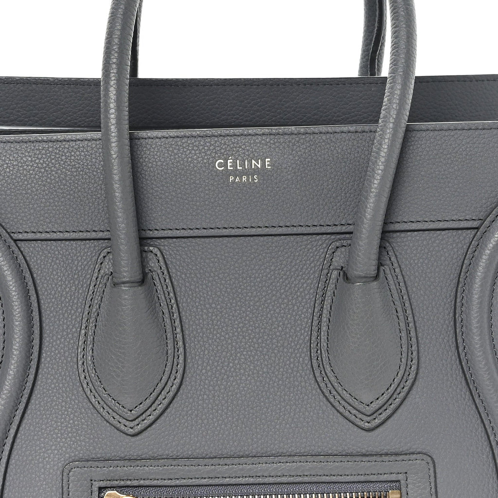 Baby Drummed Calfskin Micro Luggage Kohl