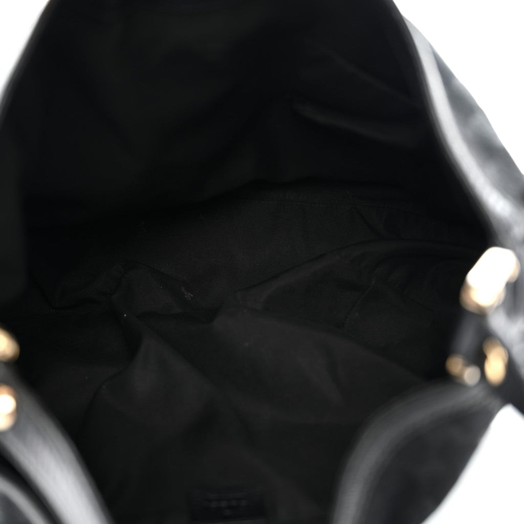 Monogram Large New Ladies Web Hobo Black