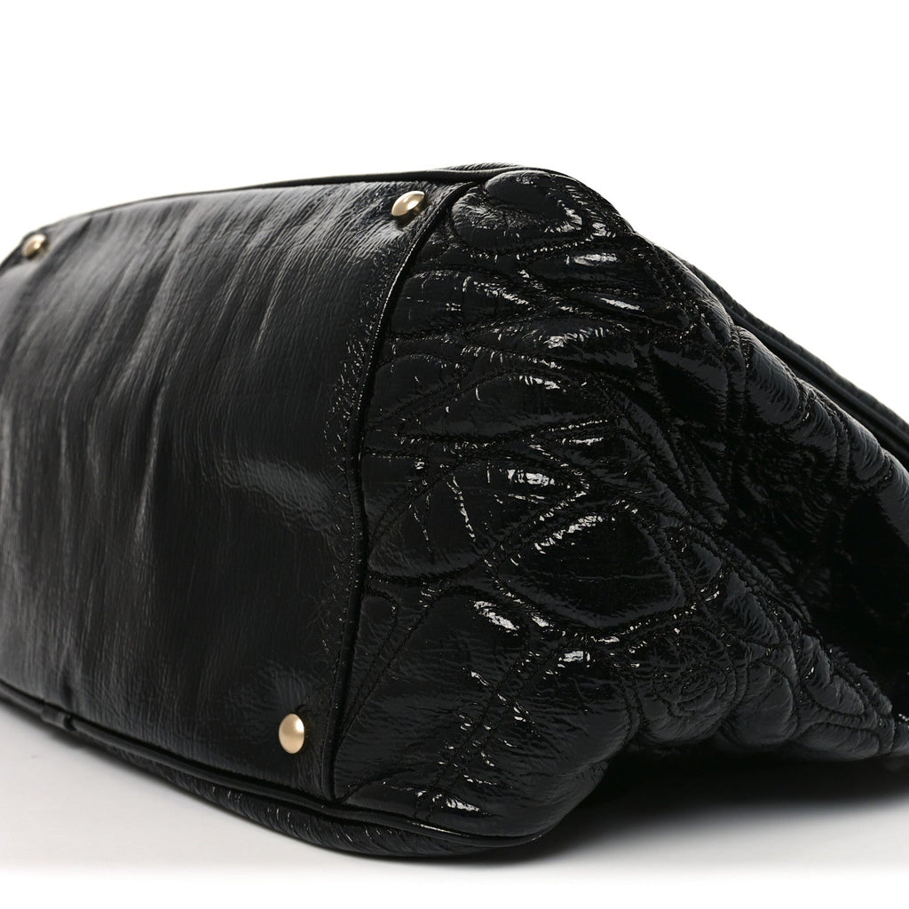 Vinyl Rodeo Accordion Flap Bag Black