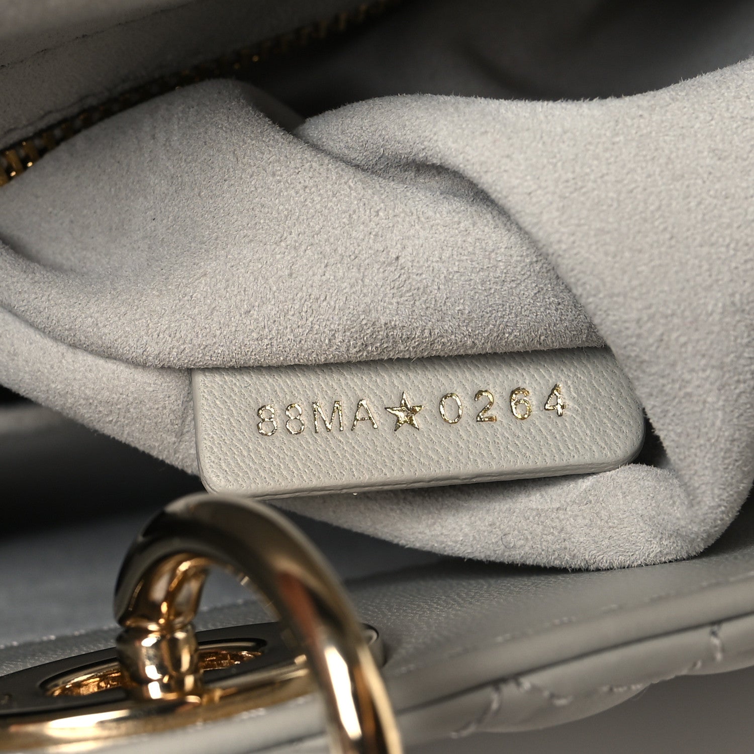 Lambskin Cannage Medium Lady Dior Grey