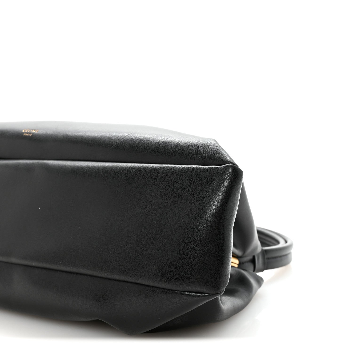 Smooth Calfskin Eyelet Small Top Handle Bag Black