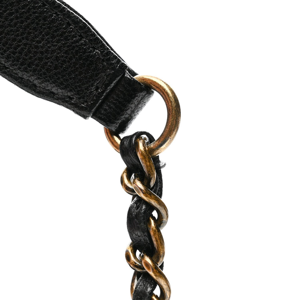 Sheepskin Quilted Mini Beauty Lock Flap Black