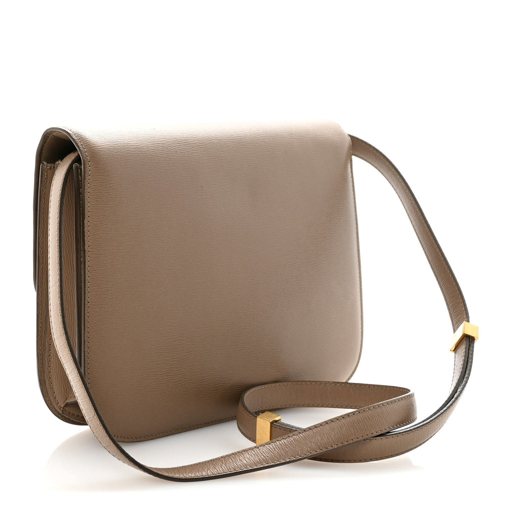 Liege Calfskin Medium Classic Box Flap Bag Taupe