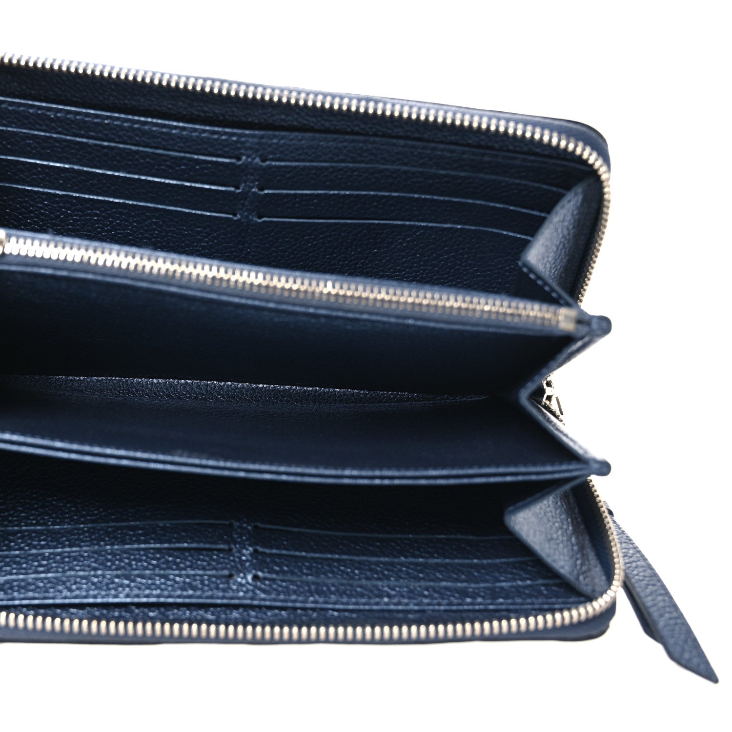 Metallic Empreinte Monogram Zippy Wallet Navy Nacre