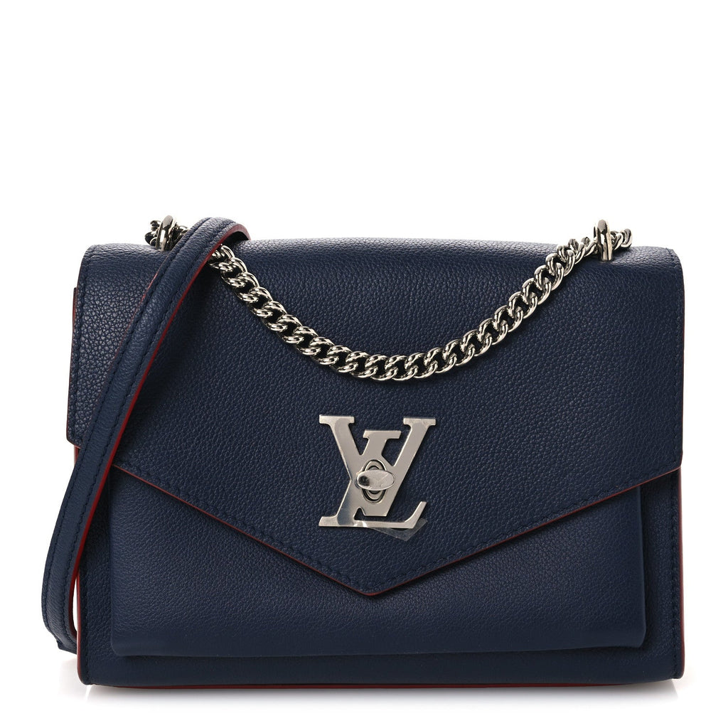 Soft Calfskin Mylockme Chain Bag BB Marine Rouge