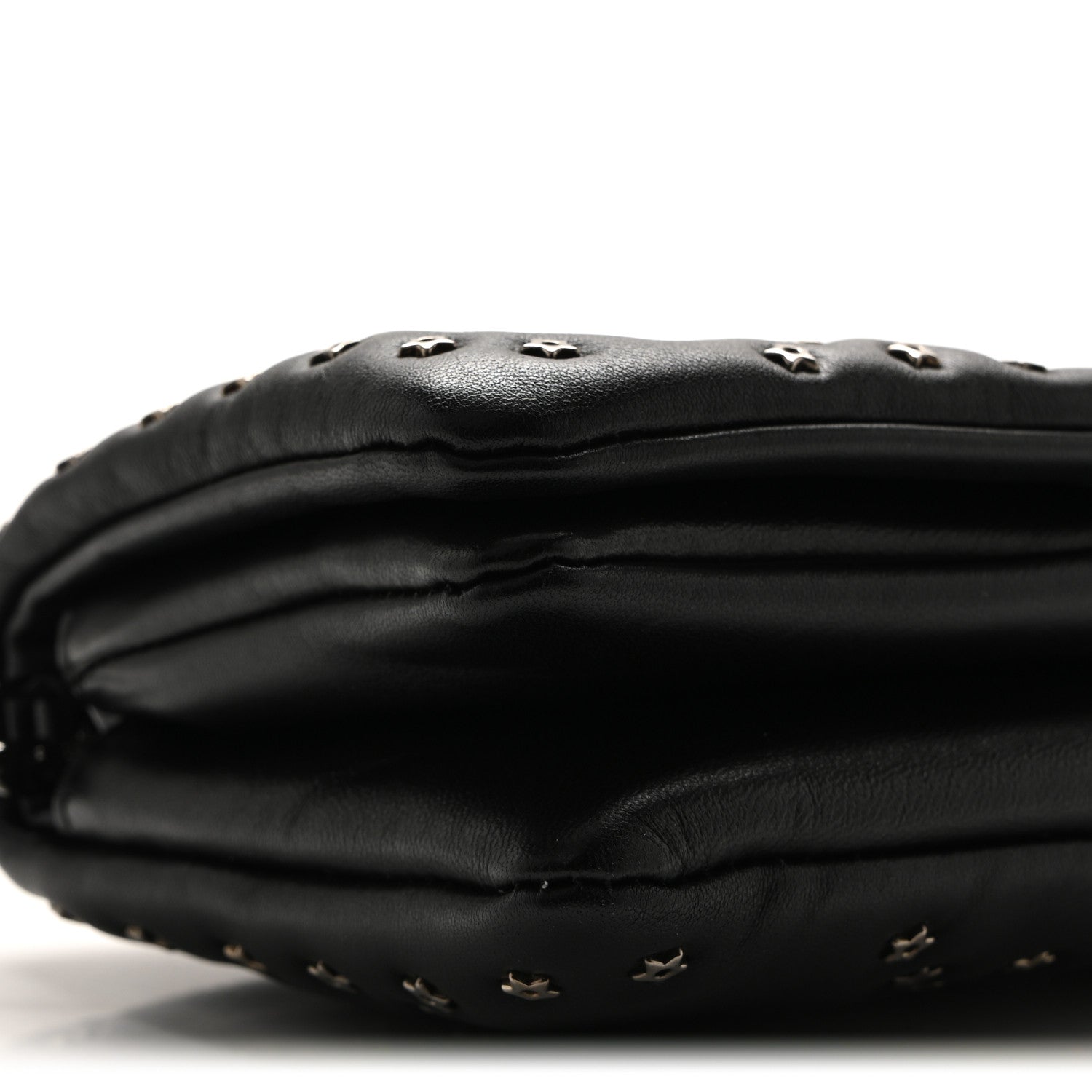 Calfskin Star Motif Macrocannage Mini Caro Bag Black