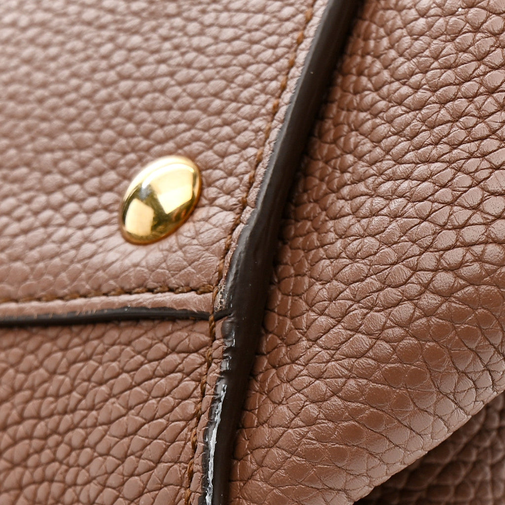 Grained Calfskin Sofia Satchel Moka