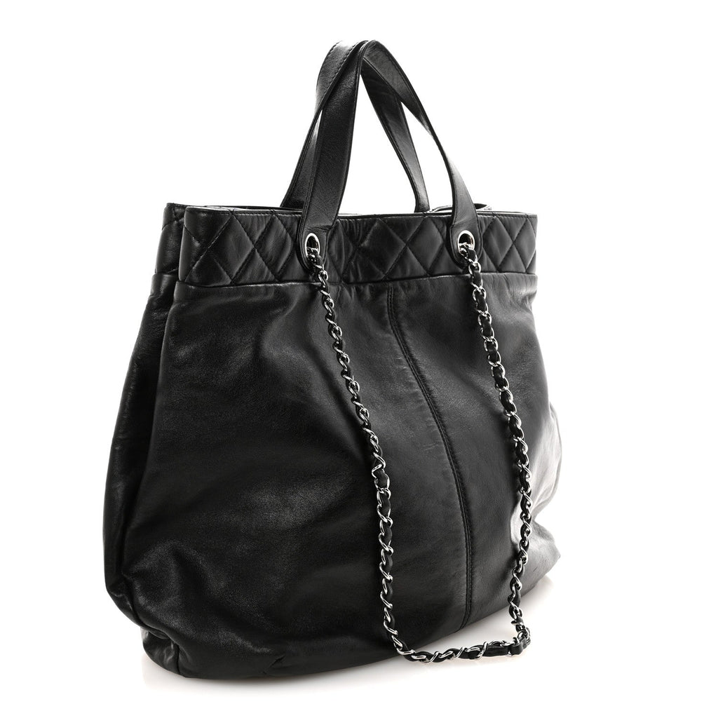Calfskin Large Trianon Tote Black
