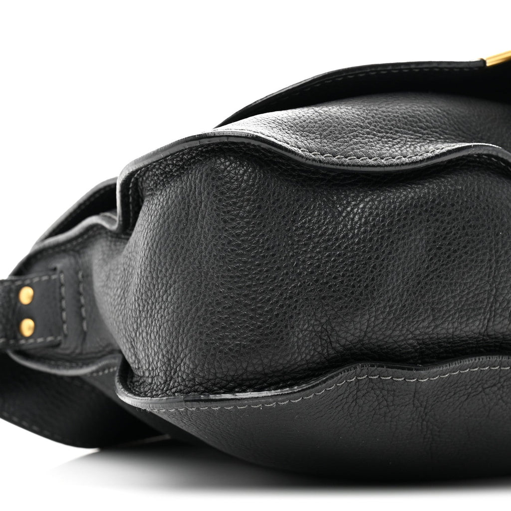 Calfskin Medium Marcie Top Handle Bag Black