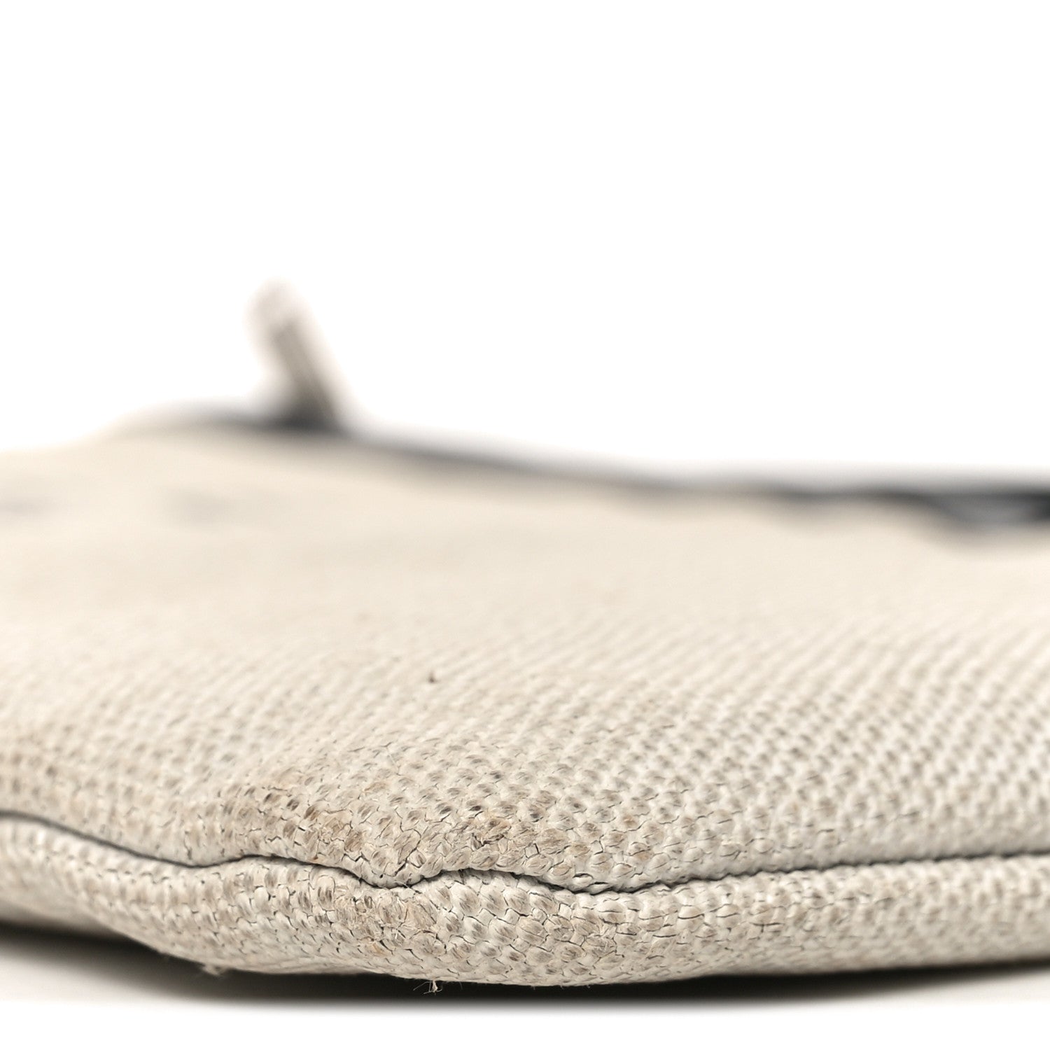 Linen Canvas Rive Gauche Zipped Pouch Optic White