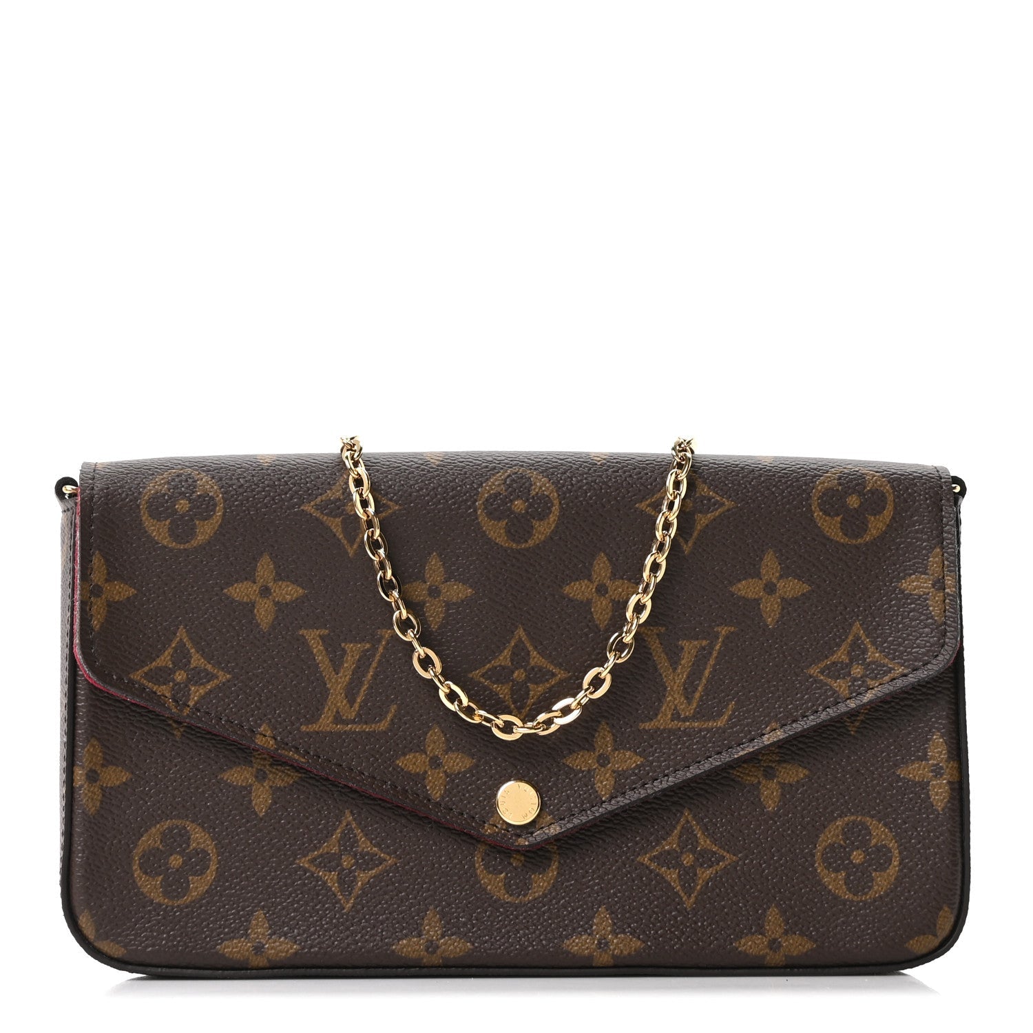 Monogram Pochette Felicie Chain Wallet Fuchsia