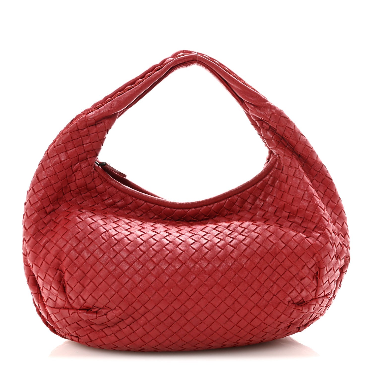 Nappa Intrecciato Medium Belly Veneta Hobo Rust
