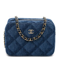 Printed Denim CC Camera Case Blue