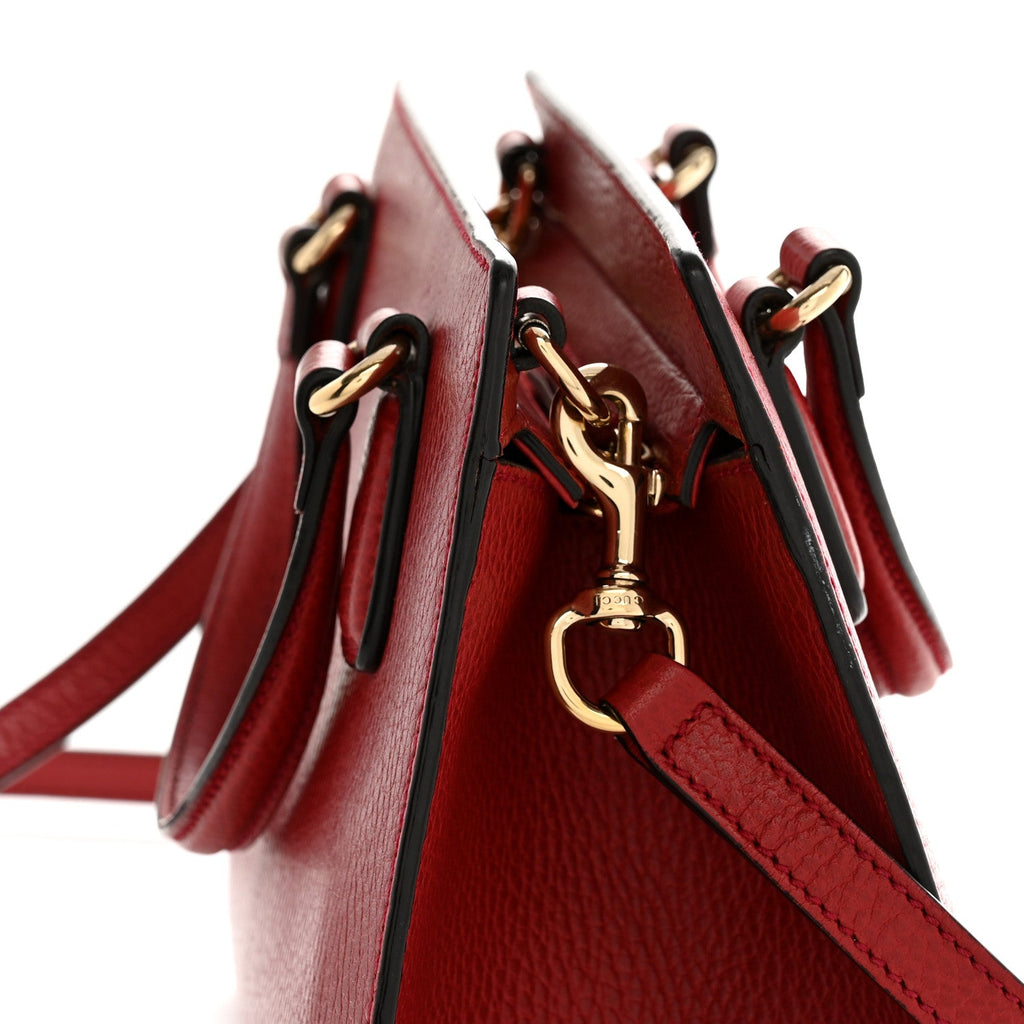 Dollar Calfskin Medium Soho Top Handle Satchel Hibiscus Red