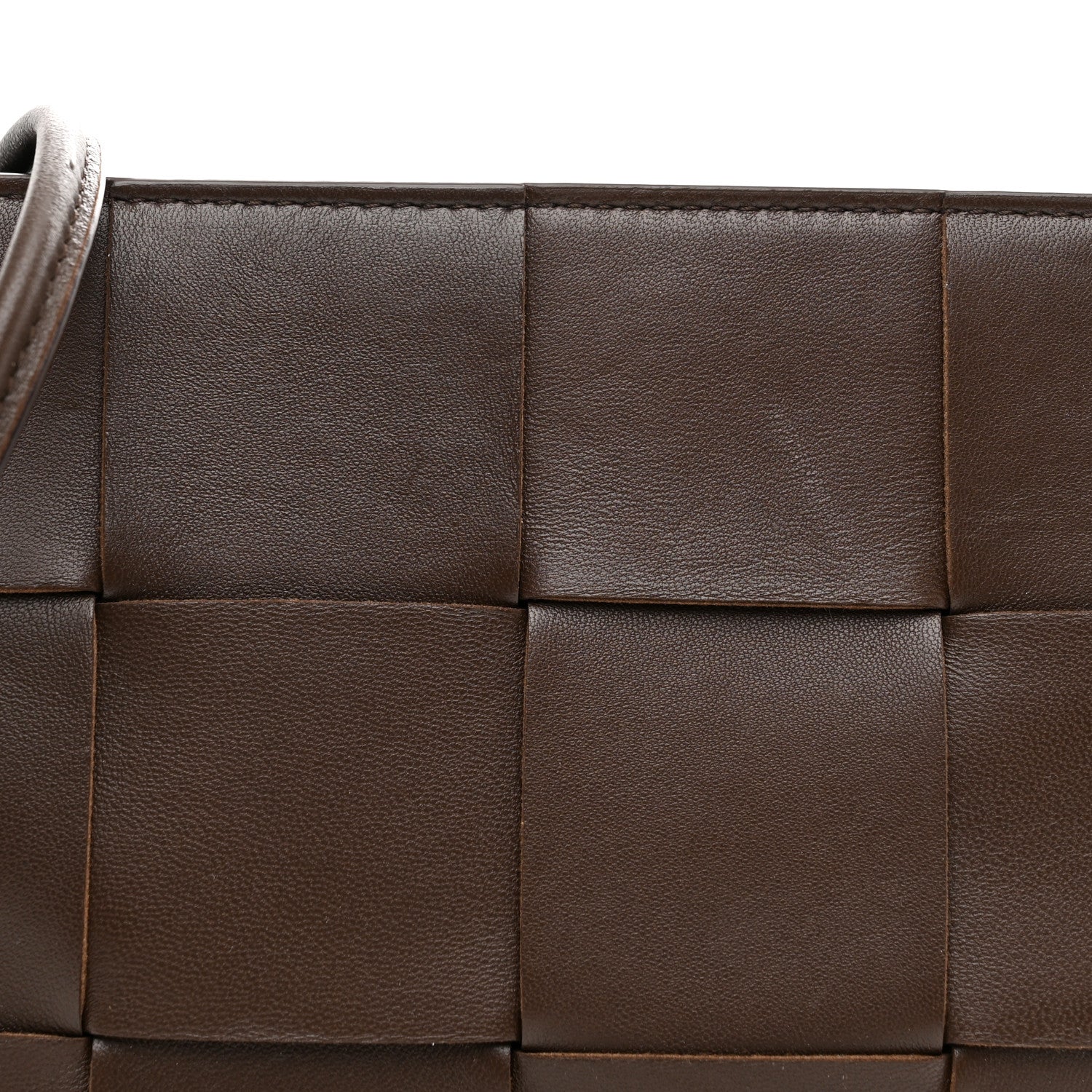 Lambskin Maxi Intrecciato Mini Cassette Crossbody Pouch Brown