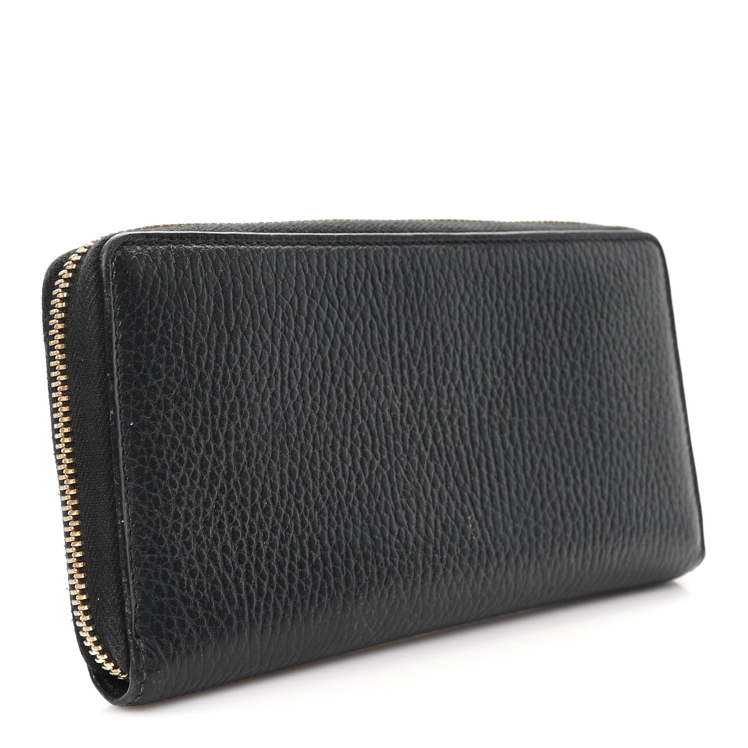 Dollar Calfskin GG Marmont Zip Around Wallet Black