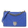 Smooth Calfskin Medium Diorama Flap Bag Blue