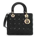Lambskin Cannage Medium Lady Dior Black