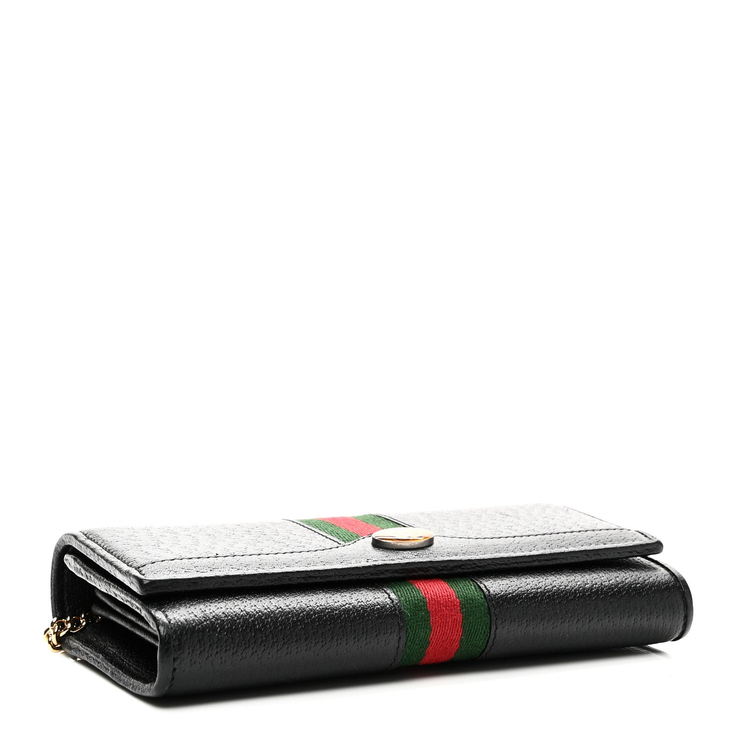 Textured Calfskin Web Ophidia Wallet On Chain Black