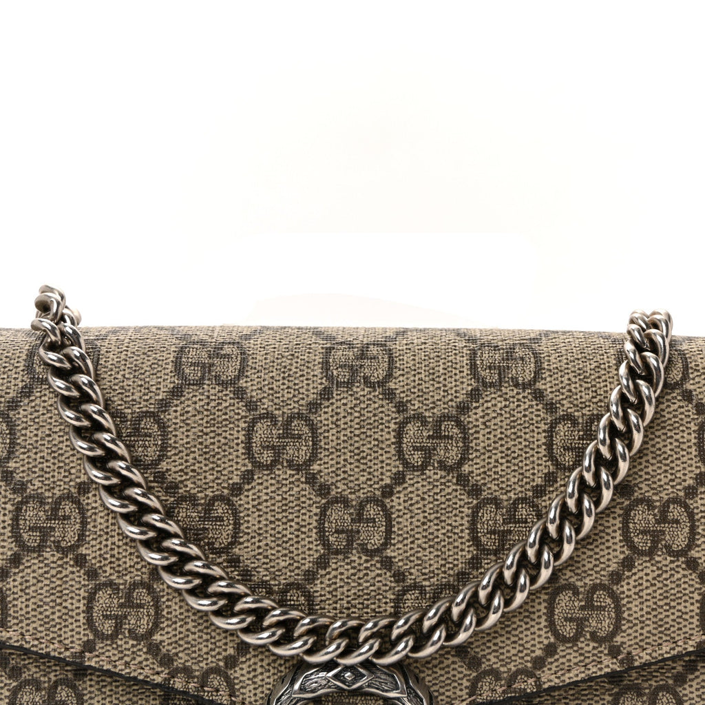 GG Supreme Monogram Mini Dionysus Chain Wallet Beige Taupe