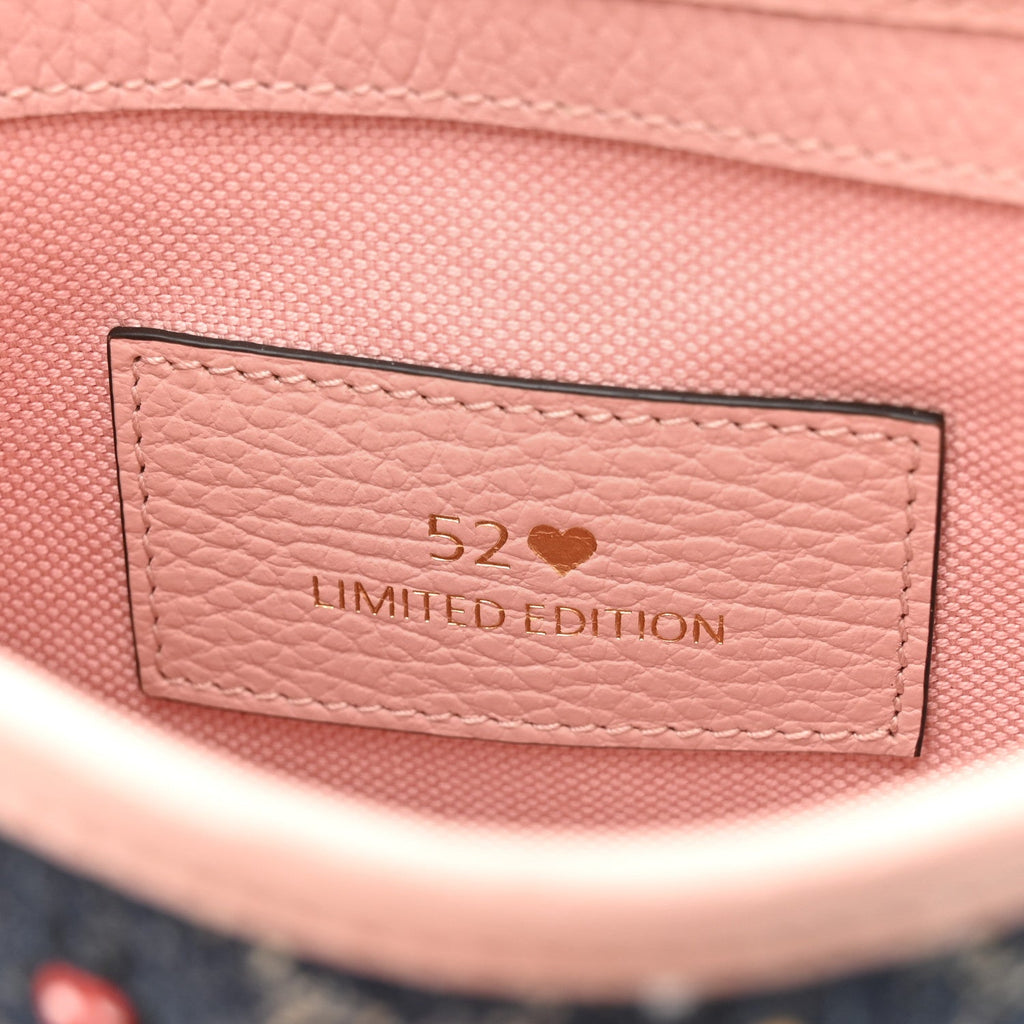 New Denim GG Monogram Calfskin Love Parade Mini Jackie 1961 Hobo Light Pink