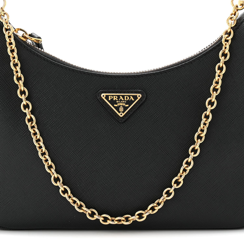 Saffiano Lux Re-Edition 2005 Shoulder Bag Black