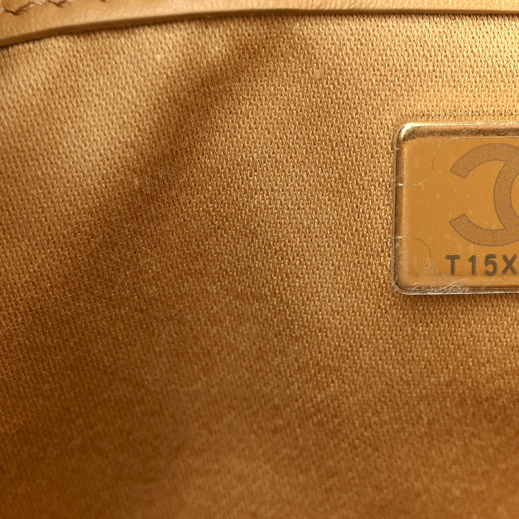 Suede Quilted Small Chanel 25 Handbag Beige