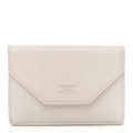 Smooth Calfskin Logo Envelope Compact Wallet White