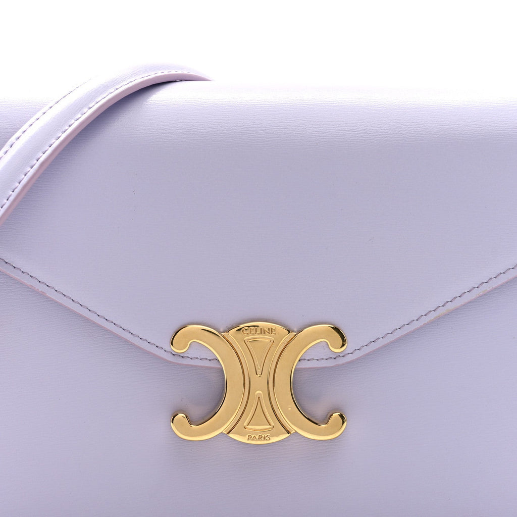 Shiny Calfskin Triomphe Margo Wallet on Chain Light Lavender
