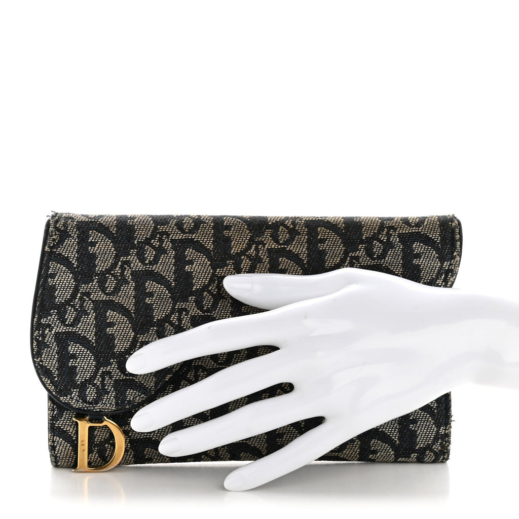 Monogram Saddle Wallet Navy