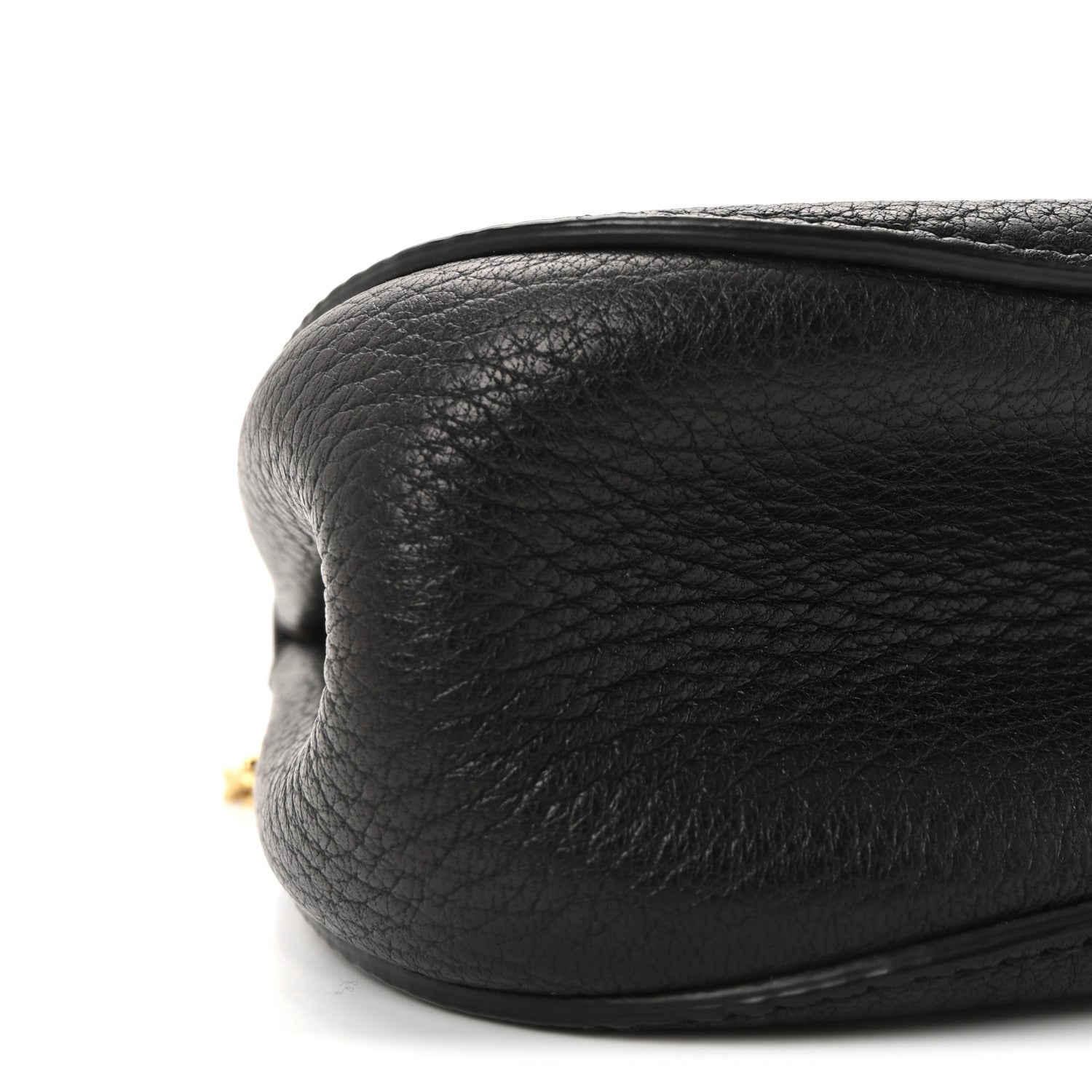 Grained Lambskin Nano Drew Shoulder Bag Black