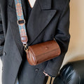 Retro Cylindrical PU Leather Crossbody Bag