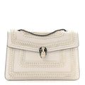 Calfskin Woven Chain Serpenti Forever Crossbody Bag White